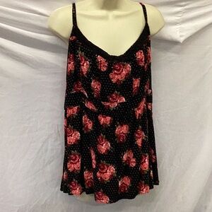 Torrid floral roses polka dot tank.